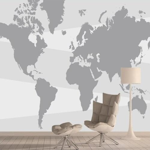 Cartoon Custom Wallpaper World Map TV Background Wall For Children Kids Living Room Bedroom Background 3d Wallpapers Murals Roll