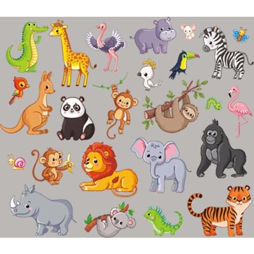 Small Animal Set Diy Accessories Patch Vinyl Appliqued Diy Tops Fashion Heat Transfer Iron-On Transfer Hot Tear Patch