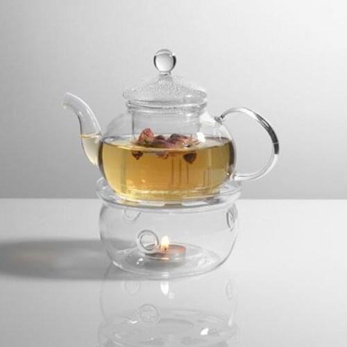 Heating Base Coffee Water Tea Candle Clear Glass Heat-Resisting Teapot Warmer