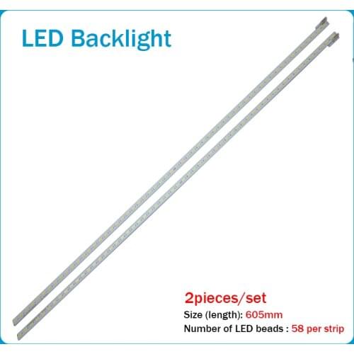 100%New 2Piece/lot For Sony LED Backlight Strip55" LJ64-03374A LJ64-03374B 2012SLS55 7030 58 R/L REV1.2 605mm