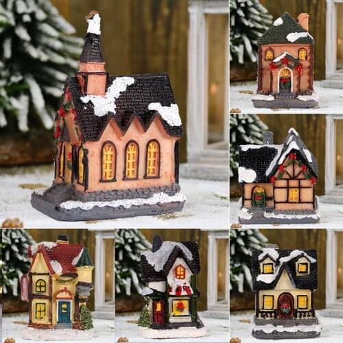New Year 2022 Natale Navidad Noel Christmas Led Light House Merry Christmas Decorations For Home Xmas Gifts Cristmas Ornaments
