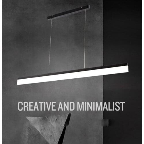 Office building bar led lamps office long led creative fluorescent office works bar chandeliers lighting fixture ruler design