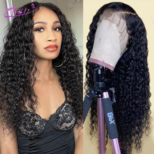 Water Wave Closure Wig Human Hair 4x4 Closure Wig Transparent Water Wave Wig 13x4 Lace Front Wig Preplucked Peruvian 30 Inch Wig