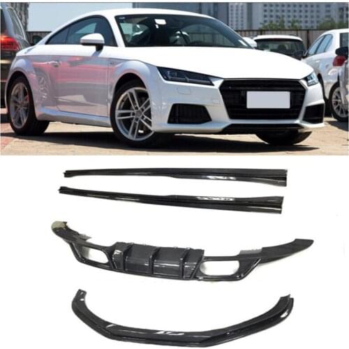 Real Carbon Fiber Bumper Front Lip +Rear Diffuser + Side skirt +Spoiler For Audi TTS TTRS 2015 2016 2017 2018