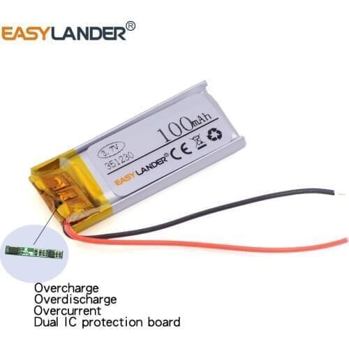 3.5x12x30mm 3.7V 100mAh Rechargeable li Polymer Battery For MP3 MP4 Game Player mouse GPS PSP Lampe speaker 351230 351030