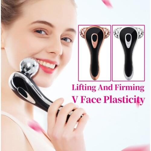 Rechargeable Portable Facial Massager 3D Roller V-shape Face Lift Device Lifting Slimming Tightening Wrinkle Remover Beatuy Tool