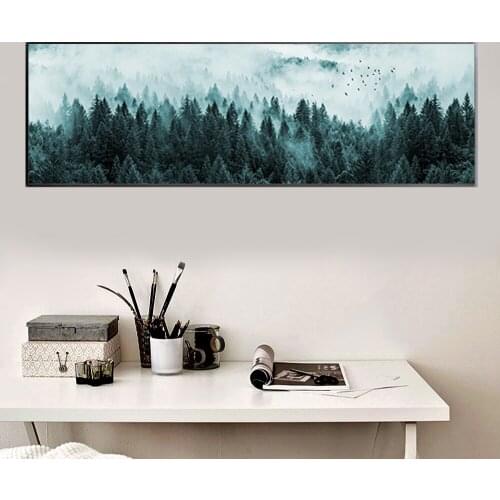 Nordic Poster forest Landscape Tree Painting Grassland Modern Poster and Prints for Living Room Bedroom Home Decoration Unframed
