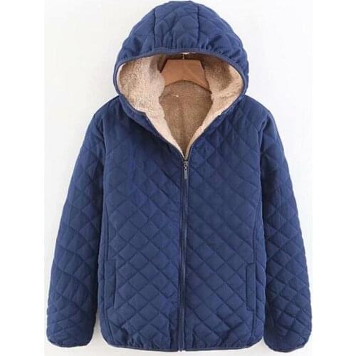 Slim Plaid Cashmere Hood Closing Warm Cotton Padded Jacket Coats Womens Oversized Womens Cotton Padded Jacket Spring Autumn
