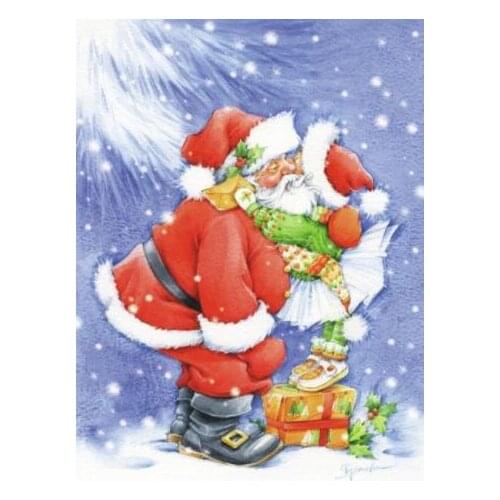 TOUOILP square full Diamond Painting De Kerstman 22