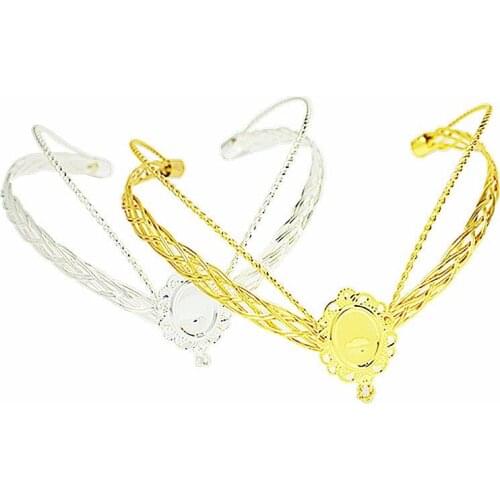 Retro bridal headdress crown headband gold silver color handmade hair band DIY headdress accessories