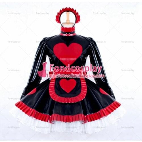 Sexy Sissy Maid Dress Lockable Black Pvc French Uniform Cosplay Costume Custom-made[G796]