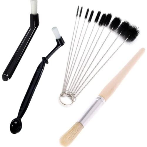 Coffee Cleaning Brush,4 Pieces Coffee Tea Bean Grounds Cleaner Tool Set for Grinder Espresso Machine Group Heads