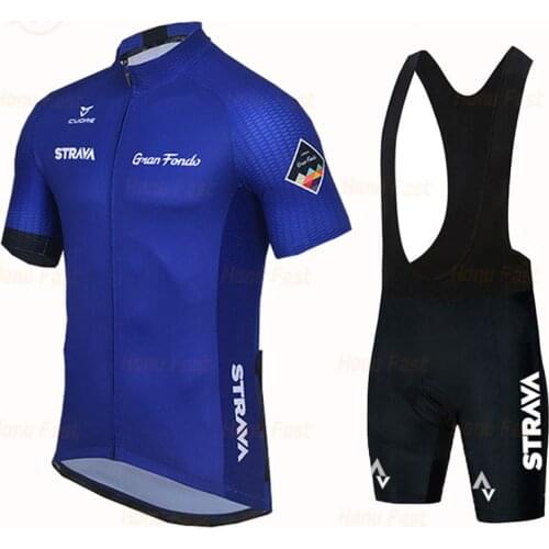STRAVA Cycling Jersey Set 2021 MTB Uniform Bike Clothing Ropa Ciclismo Bicycle Wear Clothes Mens Short Sleeve Maillot Culotte