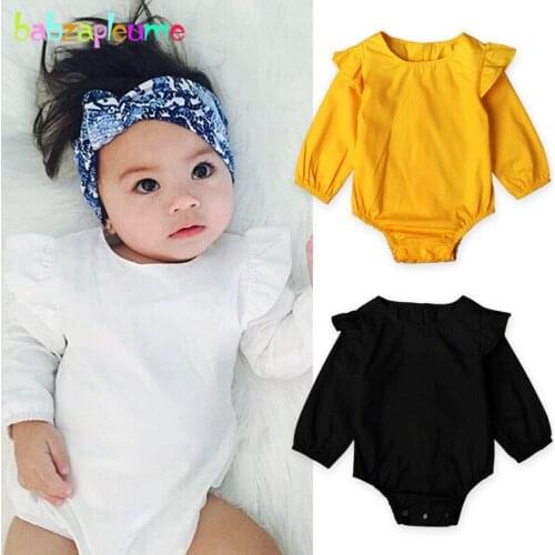 Spring Summer Wear Twins Baby Girls Clothes Long Sleeve Cotton Princess 1st Birthday Infant Bodysuits Newborn Jumpsuit BC1750-1