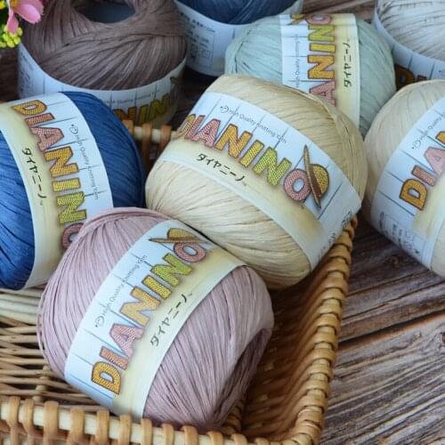 Japan DIAMOND higt quality kintting yarn RAFFIA hat bag space dyed kintting line thread 30g/roll 122meters