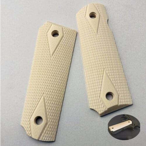 1 Pair Imitate Ivory Resin Handle No-Slip Patches Diy Materials Scales Blanks Slabs for 1911 Grips Models