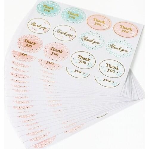 1200 Pcs/lot Round Golden "Thank you" series Seal Sticker DIY Note Gift Labels Baking Product Valentines Day Wedding Use