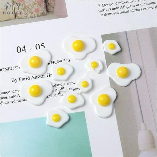 20/50Pcs Fried Egg Planar Resin Flake DIY Craft Supplies Flatback Resin Art Mobile Phone Shell Decor Material Hair Accessories