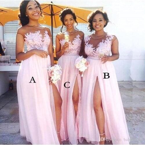 2019 Customized Elegant Appliques Lace A-Line Evening Dresses Side Split Long Prom Formal Party Dresses Gowns Vestido De Festa