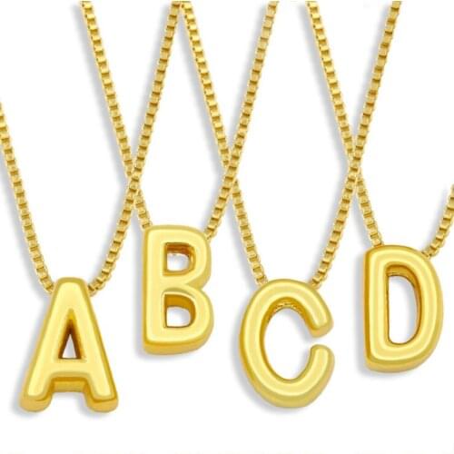 26 Letters Necklace Statement Long Personality Choker Smooth Gold Color Chains Name Necklaces For Women Jewelry Charms Fashion