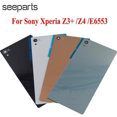 5.2"For Sony Xperia Z3 Plus Back Glass Battery Cover Rear Door Housing Replacement For Sony Z4 Battery Cover Z3+ E6553 BackCover