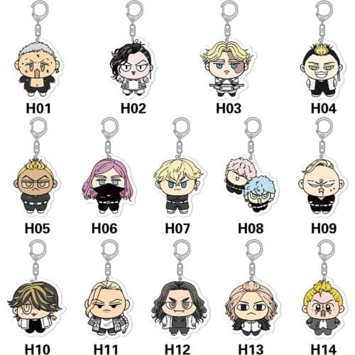 Anime Keychain Man Tokyo Revengers Key Chain Women Acrylic Standing Couples Model Keyring Cartoon Japanese Key Ring Porte Clef
