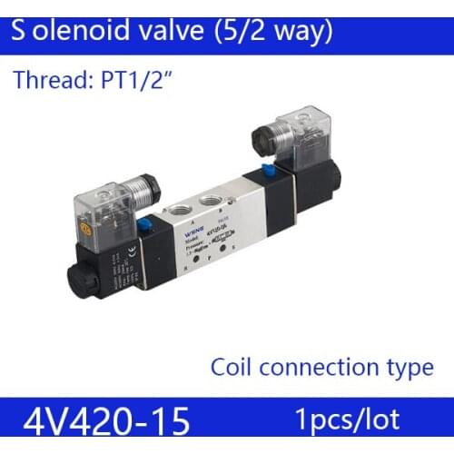 Free shipping 1pcs good qualty 5 port 2 position Solenoid Valve 4V420-15,have DC24v,DC12V,AC24V,AC36V,AC110V,AC220V,AC380V