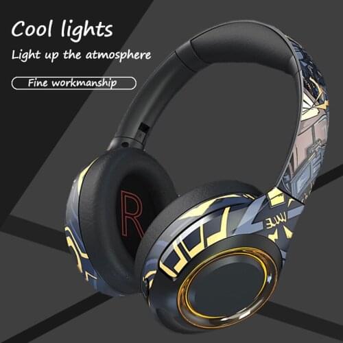 EL-A2 Bluetooth Earphone Hand-painted Wireless Bluetooth Earphone HIFI Stereo Bass Earphone with Microphone