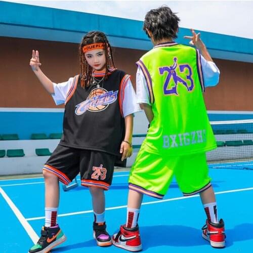 Kids Hip Hop Dancing Clothing Oversized Sport T Shirt Top Summer Shorts for Girls Boys Carnival Dance Wear Costume Clothes
