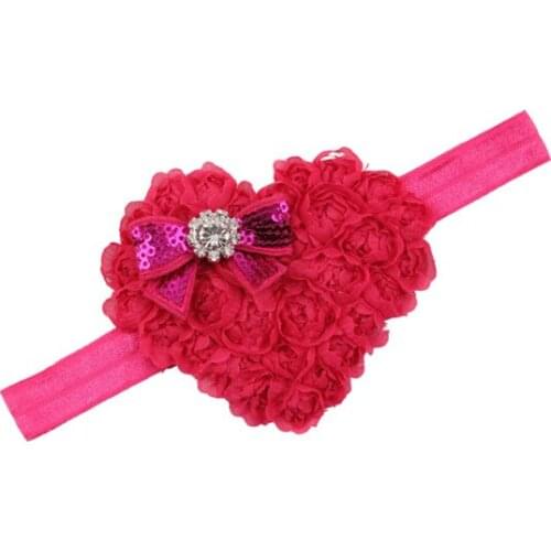 Kids Baby Girls Bebe Children Rose Heart Bowknot Rhinestone Hair Accessories Band Headdress Headwear Hair Accessories Head Band