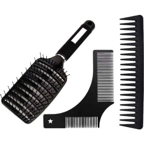 EAS-Meniscus Smooth Hair Comb ,Large Curved Comb,Stainless Steel Beard Comb,Hair Comb 3 Piece Set for Men Oil Comb