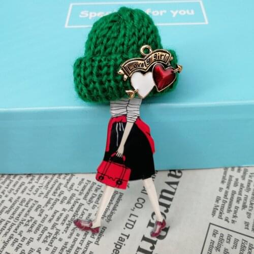 Enamel Hearts Lovely Girl Beautiful Brooches for Woman Cartoon Badge Pins Clothes Icon On Backpack Fashion Jewelry Accessories