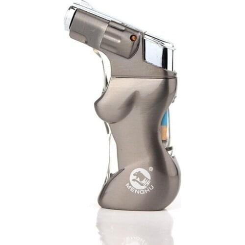 Human Body Type Personality Creative Metal Straight Into Inflatable Lighter Gadgets for Men Torch Lighter Soplete Cocina Briquet