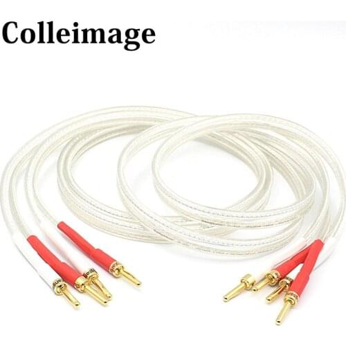 Colleimage Hifi 6N OFC Hifi Speaker Cable Hi-end Speaker Wire for Amplifier and CD with Banana Plugs 2 to 2