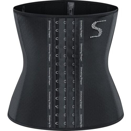 Black Latex Corsets Sexy Bustiers Women Waist Trainer Body Shapers Slimming Belt Modeling Strap Steel Boned Postpartum Band