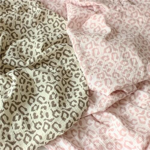 Leopard Breathable Pure Cotton Crepe Fabric By Meters Simply Style Printed Cotton Crepe Fabric for DIY Sewing Patchwork