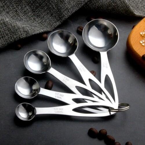 Stainless Steel Measuring Cup Kitchen Measuring Spoon Scoop For Baking Tea Coffee Kichen Accessories Measuring Tool Set