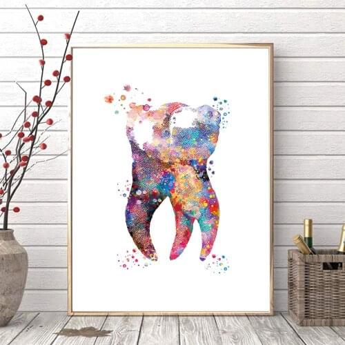 Tooth Posters Dentistry Wall Art Canvas Painting Poster Dental Teeth Dentist Gift Prints Medicine Wall Decor Dental Room Decor