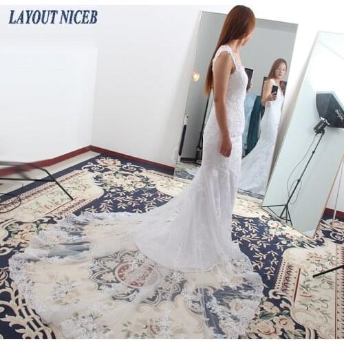WY04 Luxury Vestido de Noiva Mermaid Backless Wedding Dresses Lace Custom Bridal Gowns with Robe De Mariage