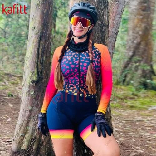 Kafitt Cycling Jersey Sports Suit Womens Shorts Cycling Equipment Winter Long Sleeve Shirt Womens Cycling Jersey bicycle
