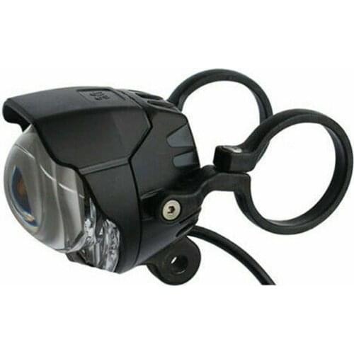 E-Bike DC12-80V LED Head Light Front Fork Handlebar Lamp Horn Scooter W/ Bracket Brightness 120LUX Black Durable