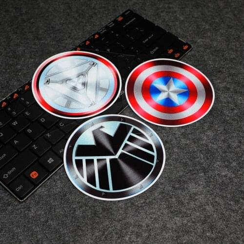 NO.S018 Captain Shield Reflective Car Stickers and Decals American Motorcycle Motorbike Helmet Waterproof Stickers