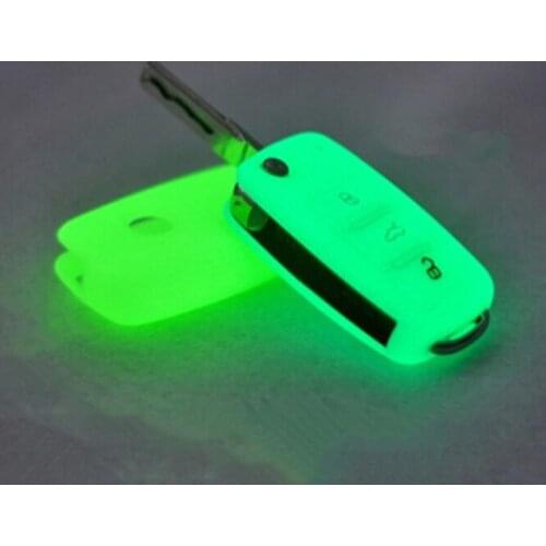 Luminous Silicone car key cover for VW POLO Tiguan Passat B5 B6 Golf MK6 EOS Scirocco Jetta MK5 MK6 Skoda Superb Octavia Fabia