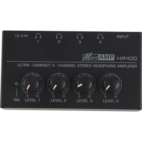 Ultra-compact 4 Channels Mini Audio Stereo Headphone Amplifier