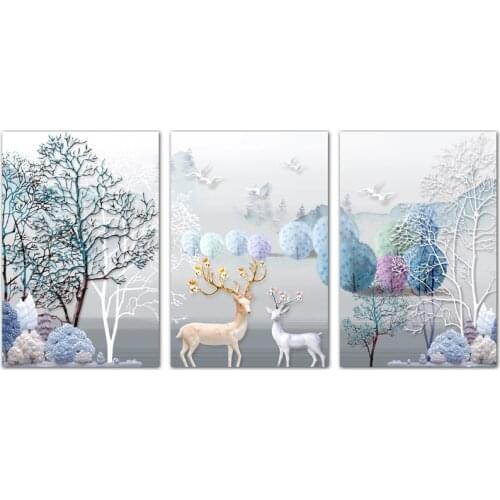 Cross Stitch Painting Line Embroidery Great Wealth Elk European Style Embroidery hand made Crafts Home Decor