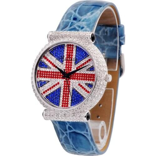 Melissa Lady Womens Watch Hours Japan Quartz Fashion Dress Bracelet Union Flag British Style Luxury Rhinestones Crystal Gift