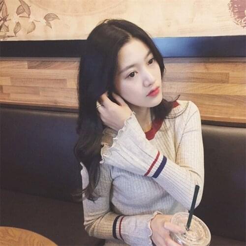 Womens Sweaters, Knit Sweaters, Autumn and Winter Slim Thickening Long-sleeved Bottoming Sweater Tops, Short Sweaters