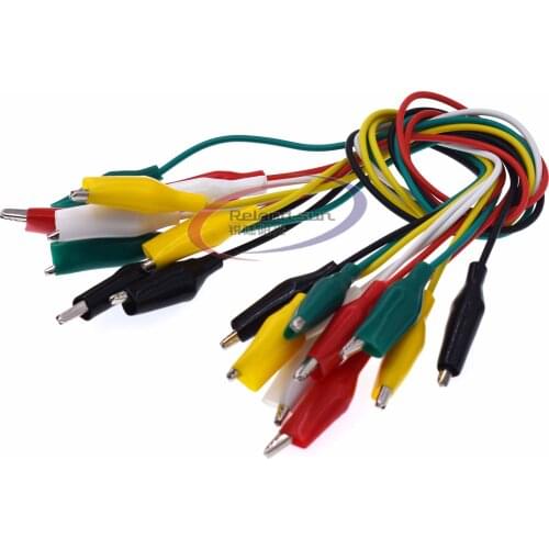 10pcs 50cm Double-ended Crocodile Clips Cable Alligator Clips Wire testing wire