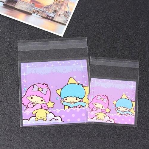 100pcs/lot Plastic Boy & Girl Candy Cookie Gift Bag Cookie Packaging Bags DIY Self Adhesive Pouch Wedding Birthday Party