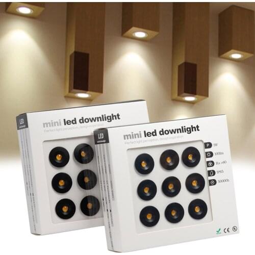 18PCS Mini Led Spot Light 12V Round Recessed Spotlights Led Downlight 1W LED Ceiling Spot Lighting IP65 For Living Room Bedroom